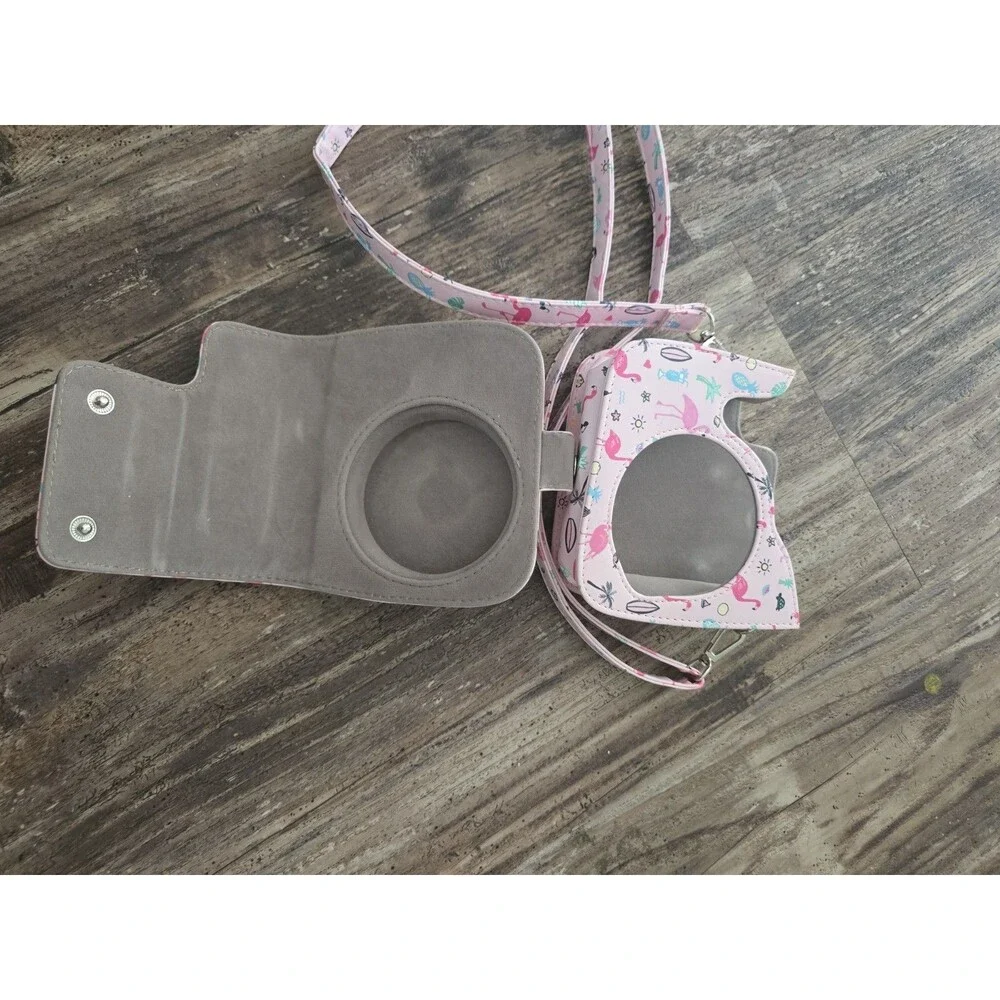 Pink Flamingo Instax Mini Camera Case Bag Shoulder Strap Cute Tropical Print